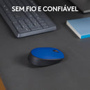 Logitech M170 - Mouse sem fio com Design Ambidestro Compacto, Conexão USB e Pilha Inclusa, Azul
