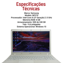 Samsung NP270 - Intel Core i5 3ª Geração, 8GB RAM, 240GB SSD, Tela 15.6", Windows 10 + Pacote Office