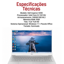 Dell Inspiron 5590 - Intel Core i5-10210U, 240GB SSD M.2, 8GB RAM, tela 15,6" Full HD, Windows 11 + Pacote Office, teclado iluminado.