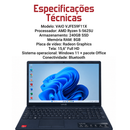 VAIO VJFE59F11X — AMD Ryzen 5-5625U, 240GB SSD, 8GB RAM, Radeon Graphics, tela 15,6" Full HD, Windows 11 + pacote Office, Bluetooth