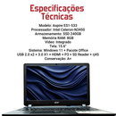 Acer Aspire ES1-533 - Intel Celeron-N3450, 8GB RAM, 240GB SSD, Tela 15.6", Windows 10 + Pacote Office