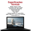 Dell Inspiron 15 3567 - Intel Core i3-7020U, 8GB RAM, 480GB SSD, Tela 15.6", Windows 10 + Pacote Office