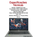 Acer Aspire A515-52G - Intel Core i5-8265U, 8GB RAM, 240GB SSD, Nvidia Geforce MX130 2GB, Windows 11 + Pacote Office