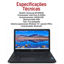 Samsung NP300E5K — Intel Core i5-5200U, 240GB SSD, 8GB RAM, tela 15,6, Windows 10 + pacote Office, Bluetooth