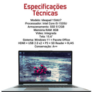 Lenovo Ideapad 15IAU7 - Intel Core i5-1235U, 8GB RAM, 512GB SSD, Tela 15.6", Windows 10 + Pacote Office