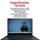 Lenovo Thinkpad T14 - intel Core i7-1185G7, 16GB RAM, 512GB SSD, Tela 14", Windows 11 + Pacote Office
