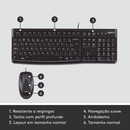 Combo Teclado e Mouse com fio USB Logitech MK120 com Design Confortável, Durável e Resistente à Respingos e Layout ABNT2