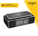 Radio Relógio com Carregador Por Indução e Som Bluetooth