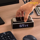 Radio Relógio com Carregador Por Indução e Som Bluetooth