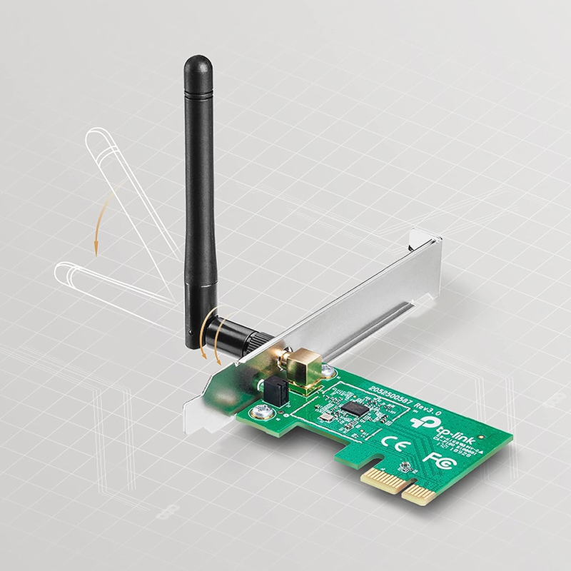 Adaptador PCI Express Wireless N150Mbps, TP-Link, TL-WN781ND