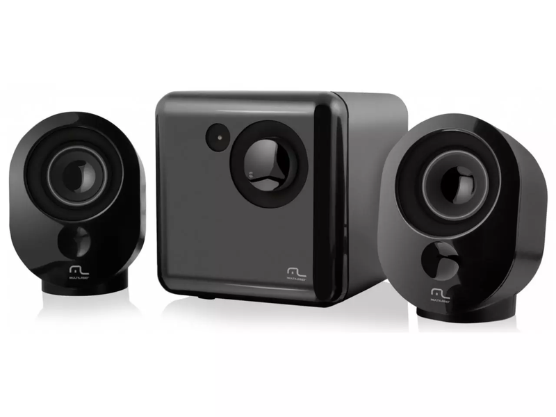 Caixa De Som Multilaser Super Bass Subwoofer 2.1 Canais Usb 15w Rms Preto Sp166
