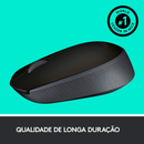 Logitech M170 - Mouse sem fio com Design Ambidestro Compacto, Conexão USB e Pilha Inclusa, Preto
