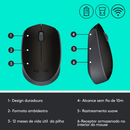 Logitech M170 - Mouse sem fio com Design Ambidestro Compacto, Conexão USB e Pilha Inclusa, Preto