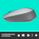 ouse sem fio Logitech M170 com Design Ambidestro Compacto, Conexão USB e Pilha Inclusa - Prata