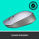 ouse sem fio Logitech M170 com Design Ambidestro Compacto, Conexão USB e Pilha Inclusa - Prata