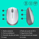 ouse sem fio Logitech M170 com Design Ambidestro Compacto, Conexão USB e Pilha Inclusa - Prata
