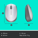 ouse sem fio Logitech M170 com Design Ambidestro Compacto, Conexão USB e Pilha Inclusa - Prata