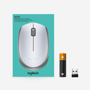 ouse sem fio Logitech M170 com Design Ambidestro Compacto, Conexão USB e Pilha Inclusa - Prata