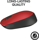 Mouse sem fio Logitech M170 com Design Ambidestro Compacto, Conexão USB e Pilha Inclusa - Vermelho