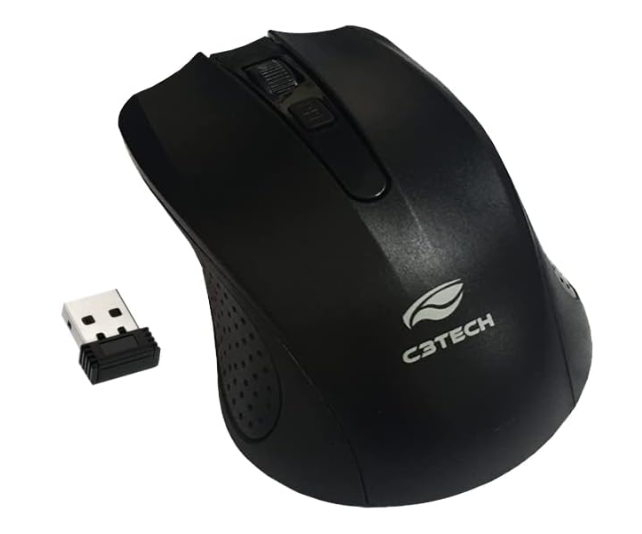 C3Tech Mouse Sem Fio Preto M-W20BK - Wifi 2.4Ghz