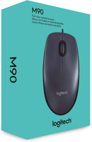 Mouse com fio USB Logitech M90 com Design Ambidestro