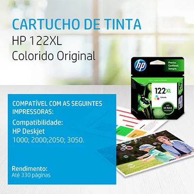 Cartucho HP 122XL Colorido Original