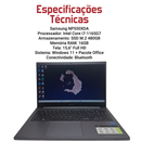 Samsung NP550XDA - Intel Core i7-1165G7, SSD M.2 480GB, 16GB de RAM, tela 15,6" Full HD, Windows 11 + Pacote Office