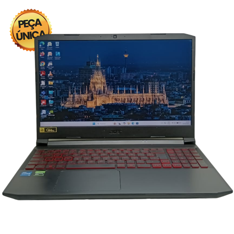 Acer Nitro 5 – Intel Core i5 11ª Geração, 8GB RAM, SSD M.2 500GB, Tela 15,6" Full HD 144Hz, NVIDIA GeForce GTX 1650 4GB, Bluetooth, Windows 11.